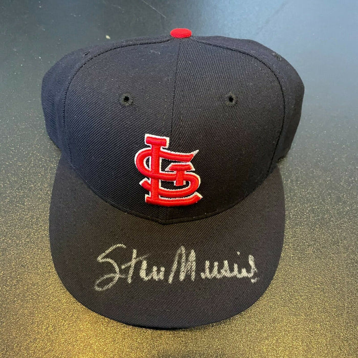 Stan Musial Signed Authentic St. Louis Cardinals Game Model Baseball Hat JSA COA