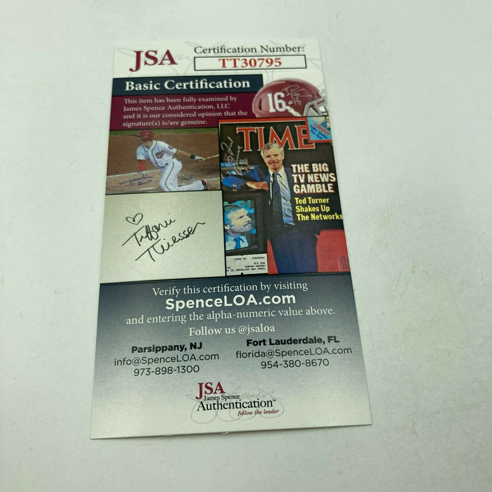 Tom Glavine Signed Heavily Inscribed Stat MLB Baseball With JSA COA