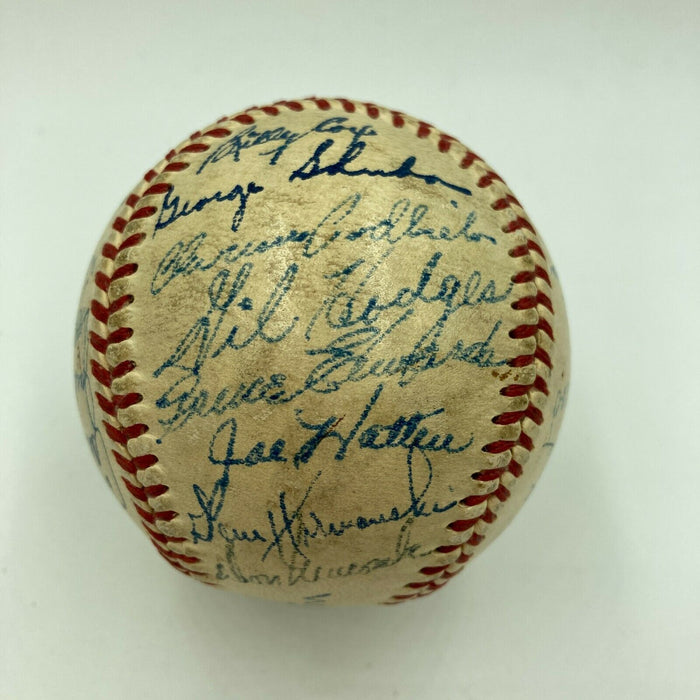 Beautiful Jackie Robinson Roy Campanella 1950 Dodgers Team Signed Baseball JSA