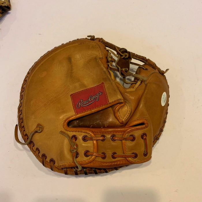 Stan Lopata Signed 1950's Game Model Catchers Mitt Glove JSA COA