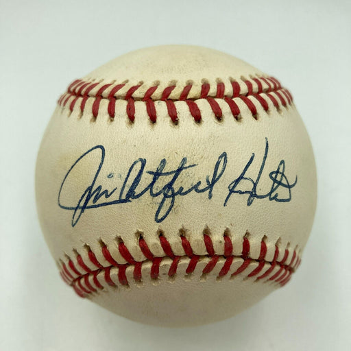 Jim Catfish Hunter Signed Official American League Baseball JSA COA