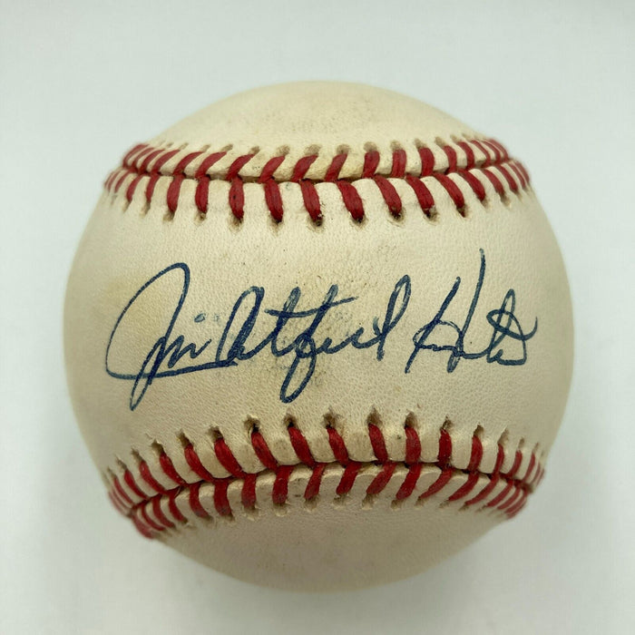 Jim Catfish Hunter Signed Official American League Baseball JSA COA