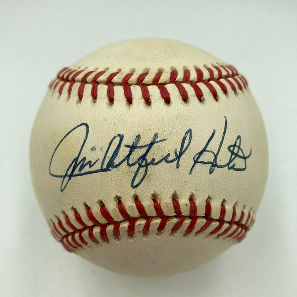 Jim Catfish Hunter Signed Official American League Baseball JSA COA