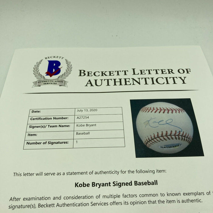 Rare Kobe Bryant Signed Major League Baseball Upper Deck UDA Holo & Beckett COA