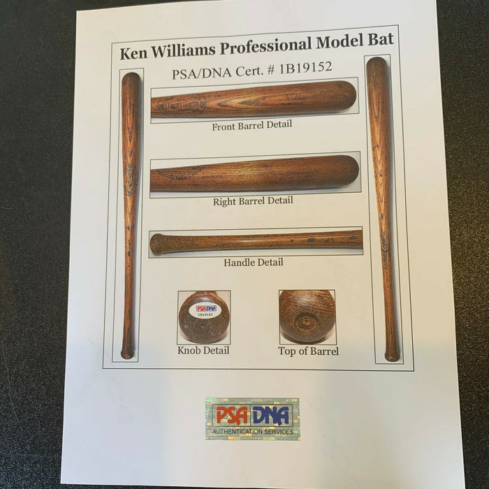 Ken Williams 1916 Rookie Era Game Used Side Written Baseball Bat PSA DNA GU 7