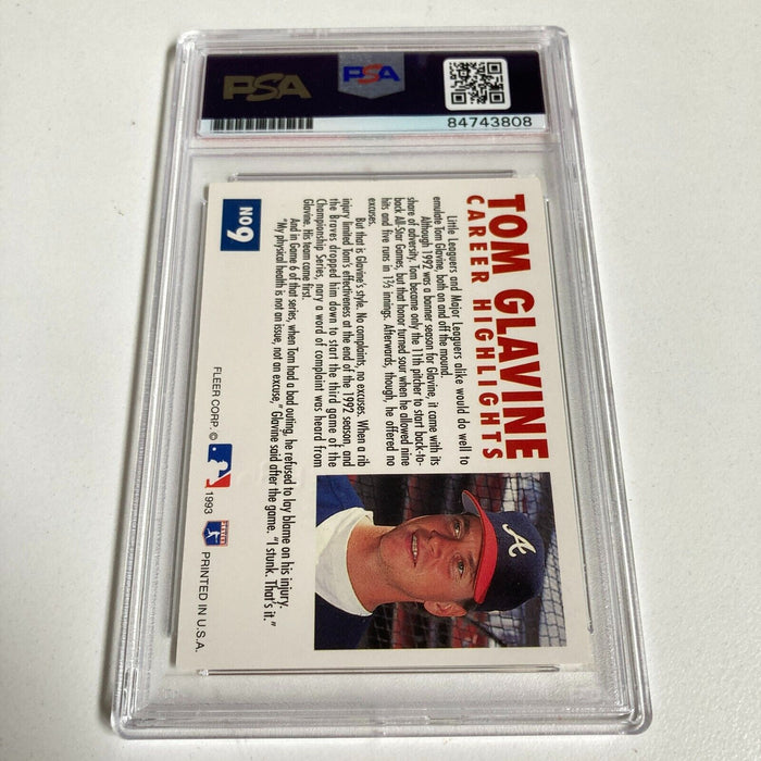 1993 Fleer Tom Glavine Signed Promo Card With Fleer Stamp PSA DNA RARE