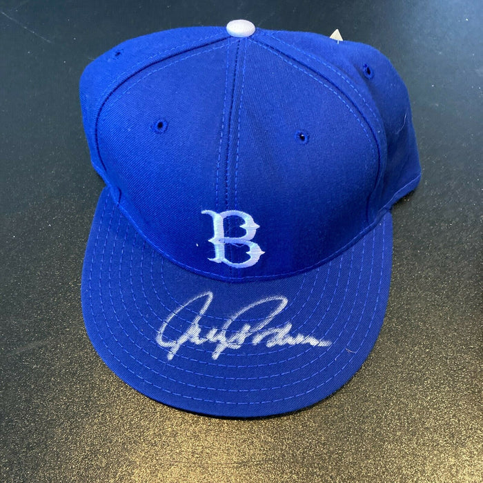 Johnny Podres Signed Authentic Brooklyn Dodgers Game Model Hat JSA COA