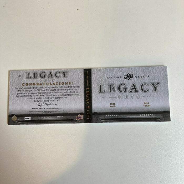 2012 Upper Deck All Time Greats Bill Terry Pete Rose 1/1 Auto Booklet One Of One