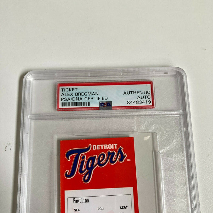 ALEX BREGMAN Astros Rookie Signed Auto 1st MLB Hit Full Ticket 7/31/16 PSA/DNA