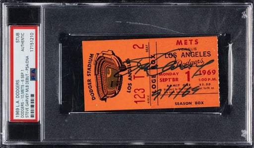 Steve Garvey Signed MLB Debut 9-1-1969 Los Angeles Dodgers Ticket PSA DNA POP 2!