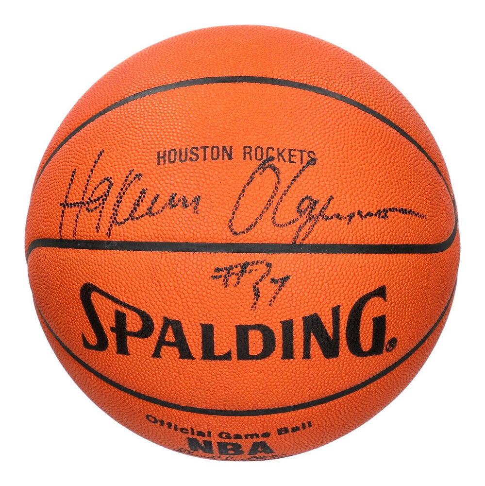 Hakeem Olajuwon Signed Spalding NBA Game Issued Basketball Houston Rockets JSA