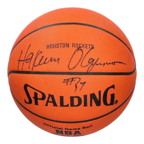 Hakeem Olajuwon Signed Spalding NBA Game Issued Basketball Houston Rockets JSA