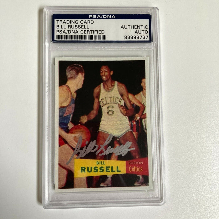 1957 Topps #77 Bill Russell Signed Autographed RP Rookie Card RC PSA DNA