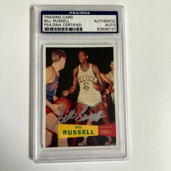 1957 Topps #77 Bill Russell Signed Autographed RP Rookie Card RC PSA DNA