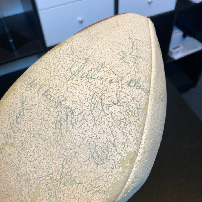 1985 New England Patriots Team Signed Autographed Wilson NFL Football