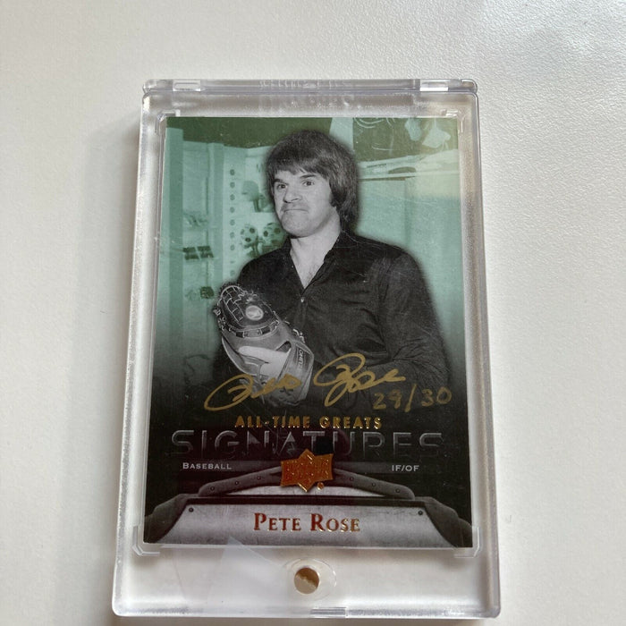 2012 Upper Deck All Time Greats Pete Rose Auto #29/30 Signed Baseball Card