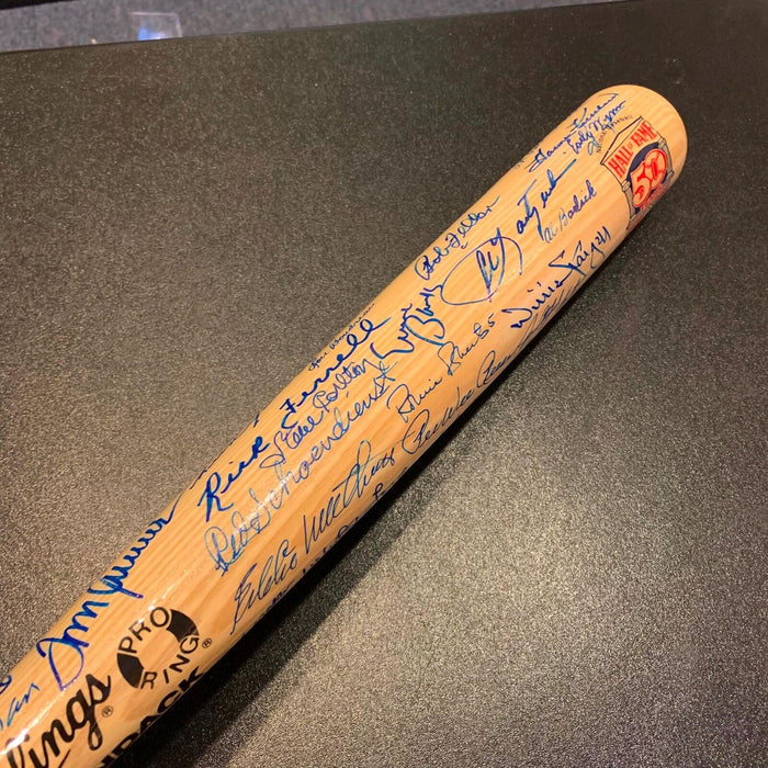 MINT Hall Of Fame Multi Signed Bat 50+ Sigs! Hank Aaron Sandy Koufax JSA COA