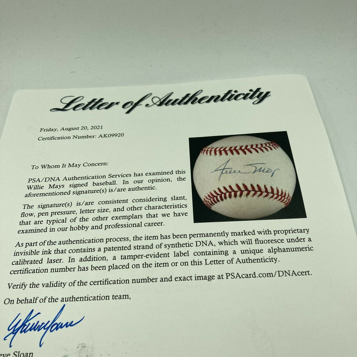 Willie Mays Signed Autographed National League Baseball Beckett COA