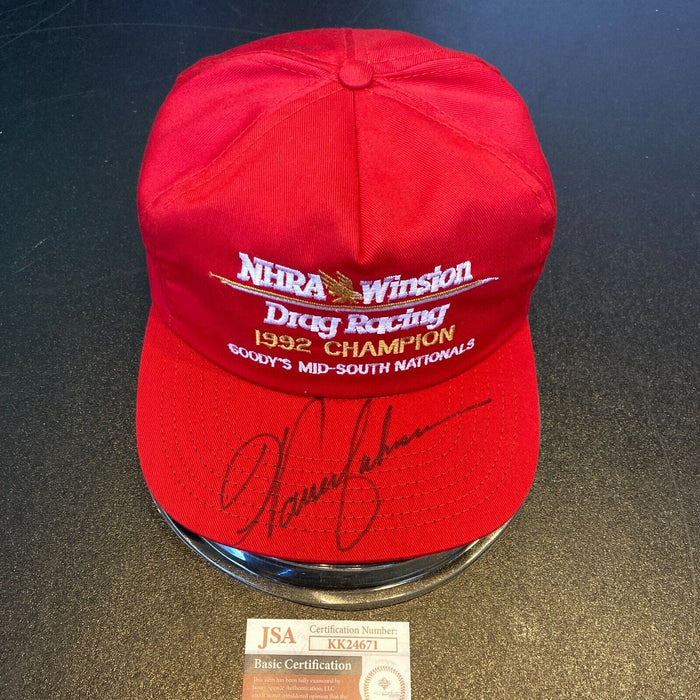 Warren Johnson Signed 1992 Winston Champion Hat Nascar Racing JSA COA