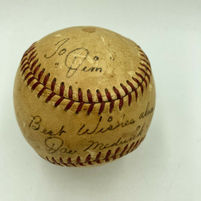 Joe Medwick Single Signed Autographed Baseball Hall Of Fame 1968 JSA COA