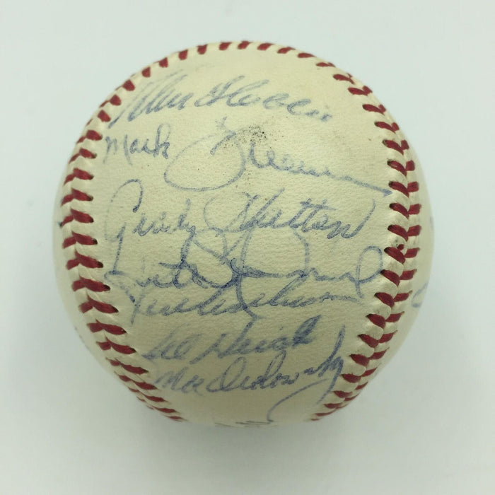Nice 1960 Chicago Cubs Team Signed Baseball Ernie Banks Ron Santo JSA COA