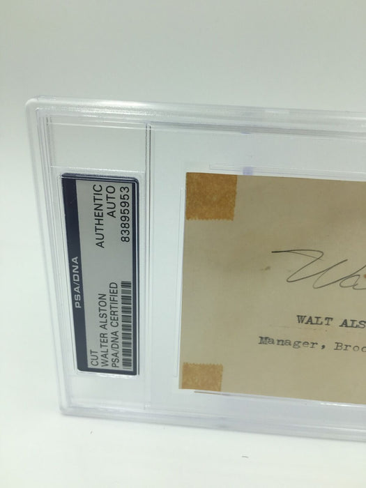 1956 Brooklyn Dodgers Walt Alston Signed Index Card PSA DNA