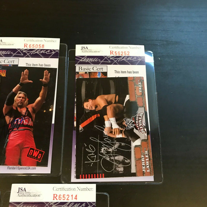 Lot Of (5) Jerry Lawler WWE Signed Autographed Wrestling Cards JSA COA