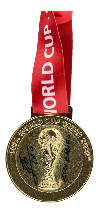 Lionel Messi Signed Inscribed 2022 FIFA World Cup Qatar Gold Medal JSA COA