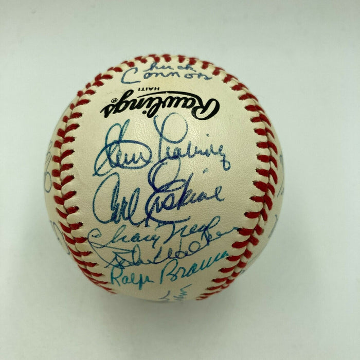 Beautiful 1956 Brooklyn Dodgers NL Champs Team Signed Baseball With Beckett COA