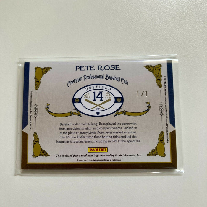 2011 Playoff Prime Cuts 1/1 Pete Rose Game Used Jersey Patch True One Of One