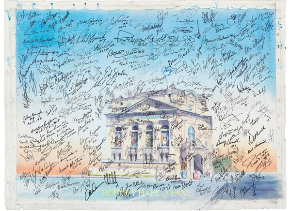 Beautiful NHL Hockey Hall Of Fame Signed Original 31x42 Art 195 Sigs! Beckett
