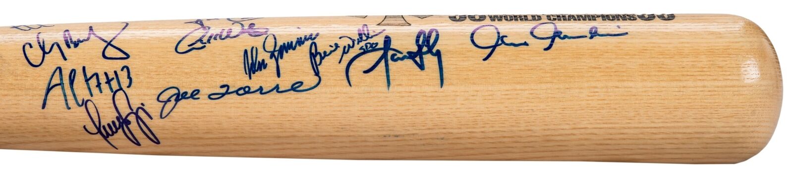 1998 1999 NY Yankees World Series Champs Team Signed Bat Derek Jeter Beckett COA