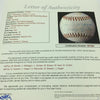 Beautiful Mickey Mantle Joe Dimaggio Elston Howard Yankees Signed Baseball JSA