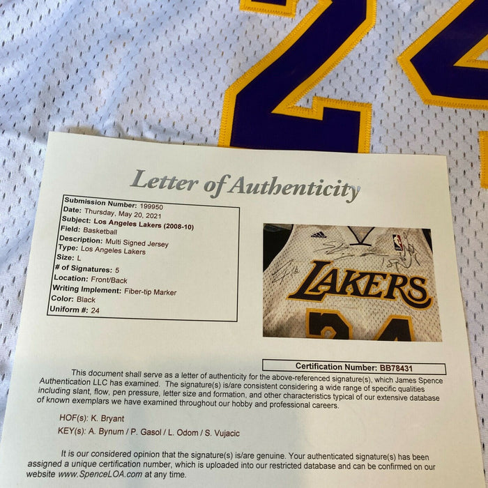 Kobe Bryant Signed Los Angeles Lakers (Yellow #24) Jersey JSA