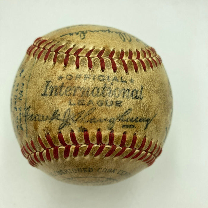 1951 Montreal Royals Dodgers Team Signed Game Used Baseball Tommy Lasorda