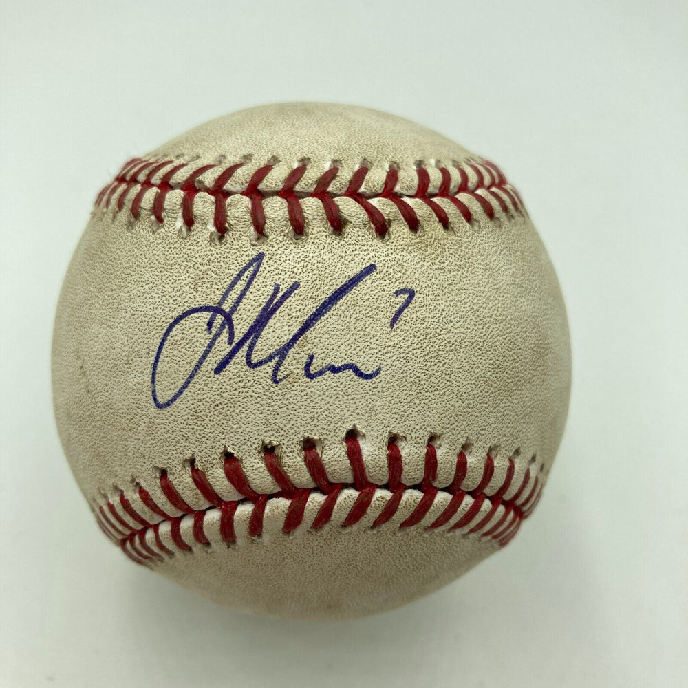 Joe Mauer Signed Game Used Major League Baseball Actual Foul Ball JSA & MLB