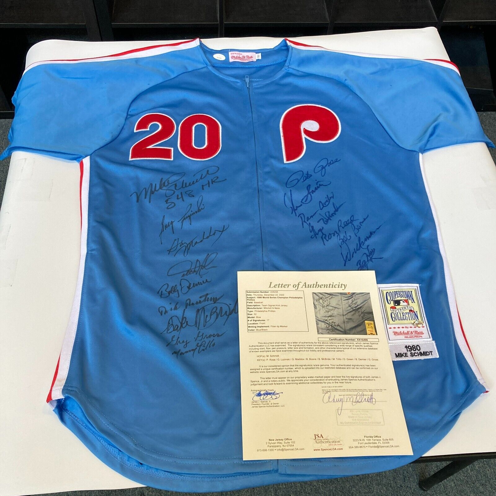 Mike Schmidt Autographed Signed Philadelphia Phillies Red Cooperstown Jersey  JSA