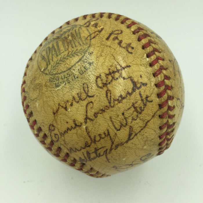 1947 New York Giants Team Signed Baseball 24 Sigs With Ernie Lombardi JSA COA