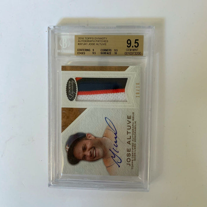 2016 Topps Dynasty Jose Altuve Auto Game Used Patch #10/10 BGS 9.5 Gem Mint