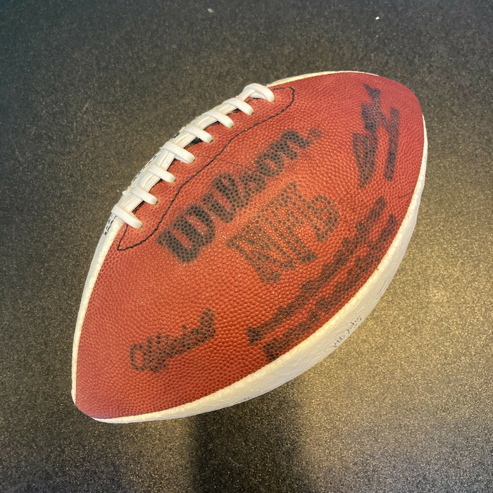 1985 Super Bowl Champs Chicago Bears Team Signed Football Walter Payton Beckett