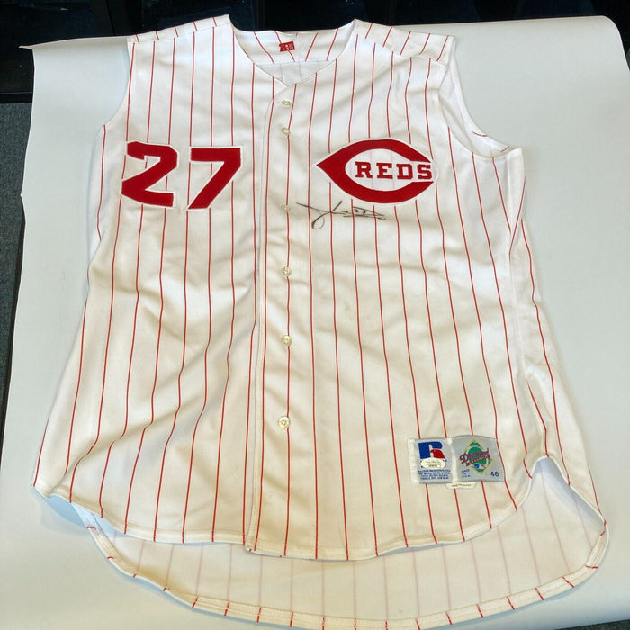 Jose Rijo Signed 1990's Cincinnati Reds Authentic Game Issued Jersey JSA COA