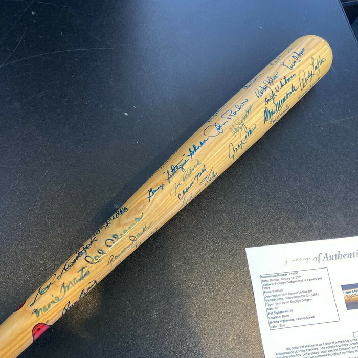 Brooklyn Dodgers Legends Signed Bat Duke Snider Pee Wee Reese Don Drysdale JSA