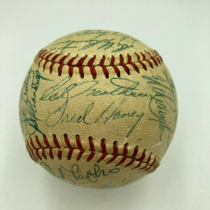 1957 Milwaukee Braves World Series Champs Team Signed Baseball JSA Hank Aaron
