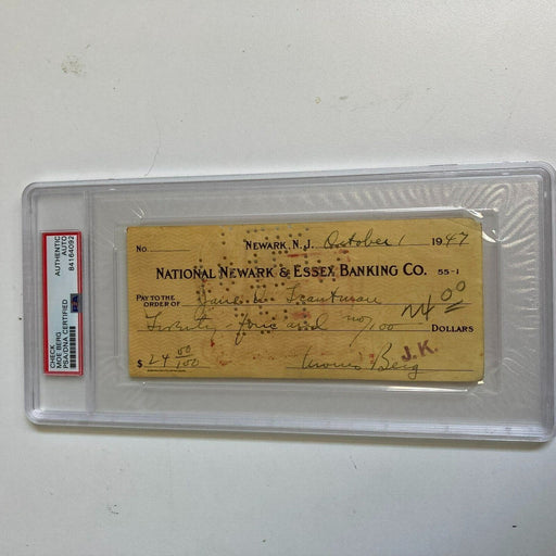 Moe Berg Signed 1947 Bank Check The Catcher Was a Spy PSA DNA