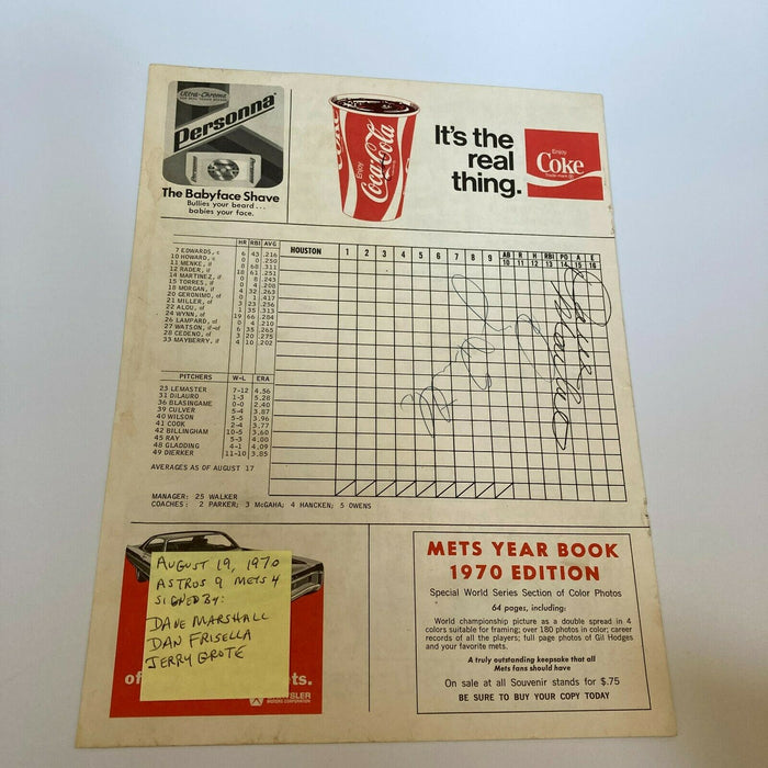 Lot Of (3) 1970 New York Mets Signed Vintage Yearbooks