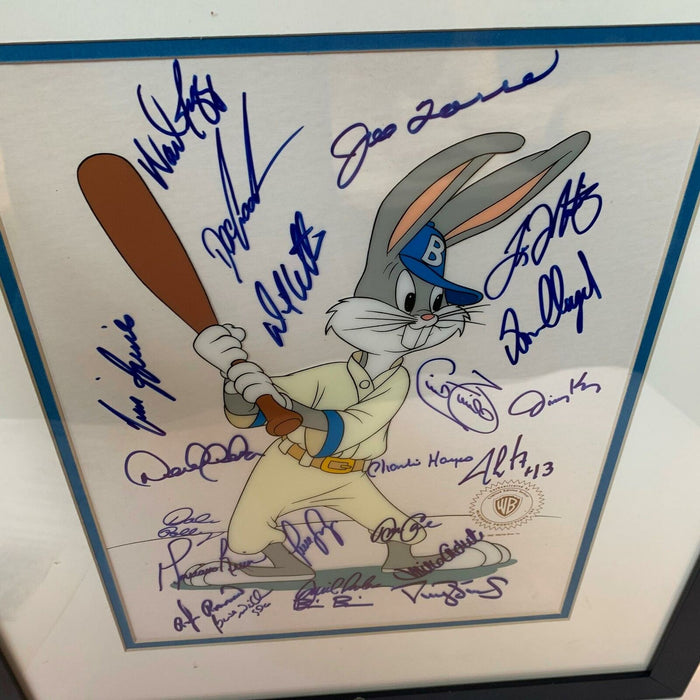 1996 NY Yankees Team Signed Bugs Bunny Limited Edition Hand Painted Cel JSA COA