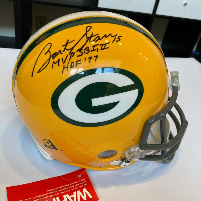 Bart Starr "Super Bowl I & II MVP, HOF 1977" Signed Green Bay Packers Helmet JSA