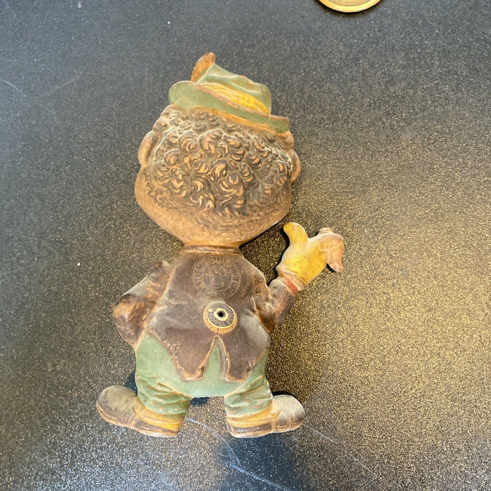 1940's Rempel MFG Brooklyn Dodgers Ho Jo The Hobo Bum Mascot Rubber Doll & Pin
