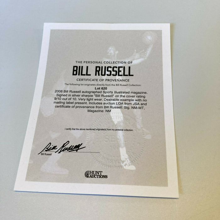 Bill Russell Signed 2009 Boston Celtics NBA Champs Sports Illustrated JSA COA