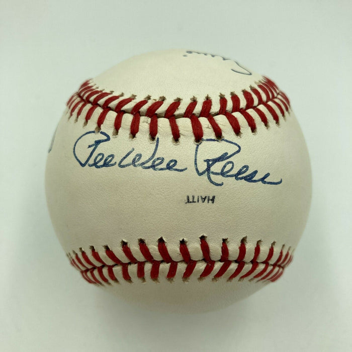 Legendary Shortstops Signed Baseball Ernie Banks Ozzie Smith Reese Yount JSA COA
